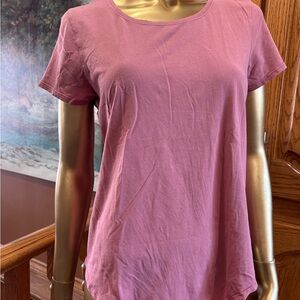 Women's Pink Top classic Lululemon crewneck t-shirt